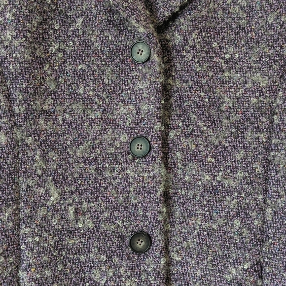 Jones New York 90's Vintage Wool & Silk Speckled Twill Blazer Jacket Purple 6 - Picture 11 of 14